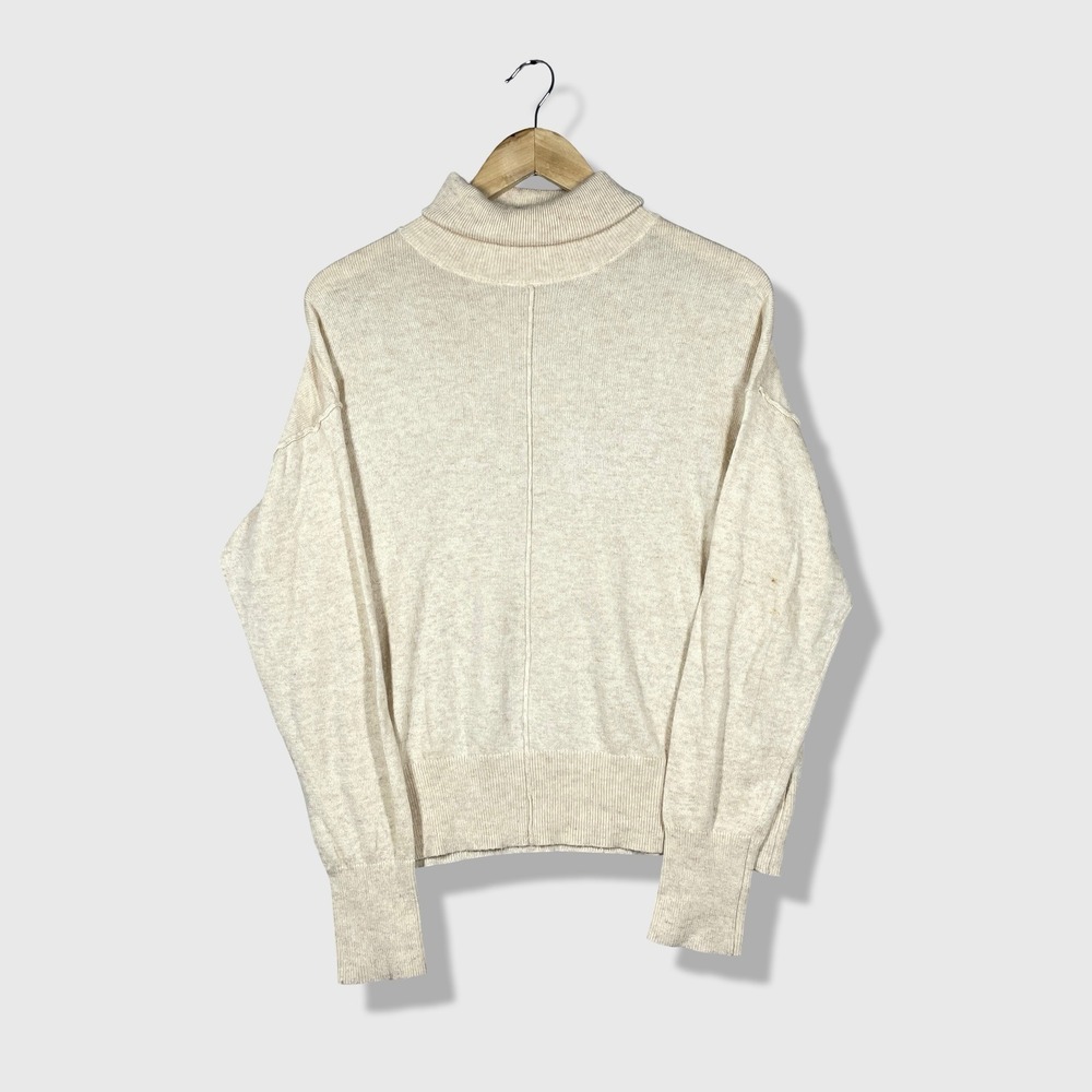 Becool Turtleneck Sweater Women S Cream Angora Blend Minimalist‎ Quiet Luxury